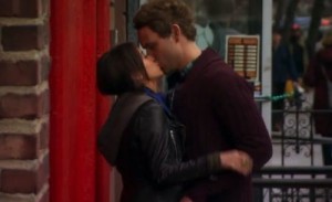 A not fake kiss between two real people. 